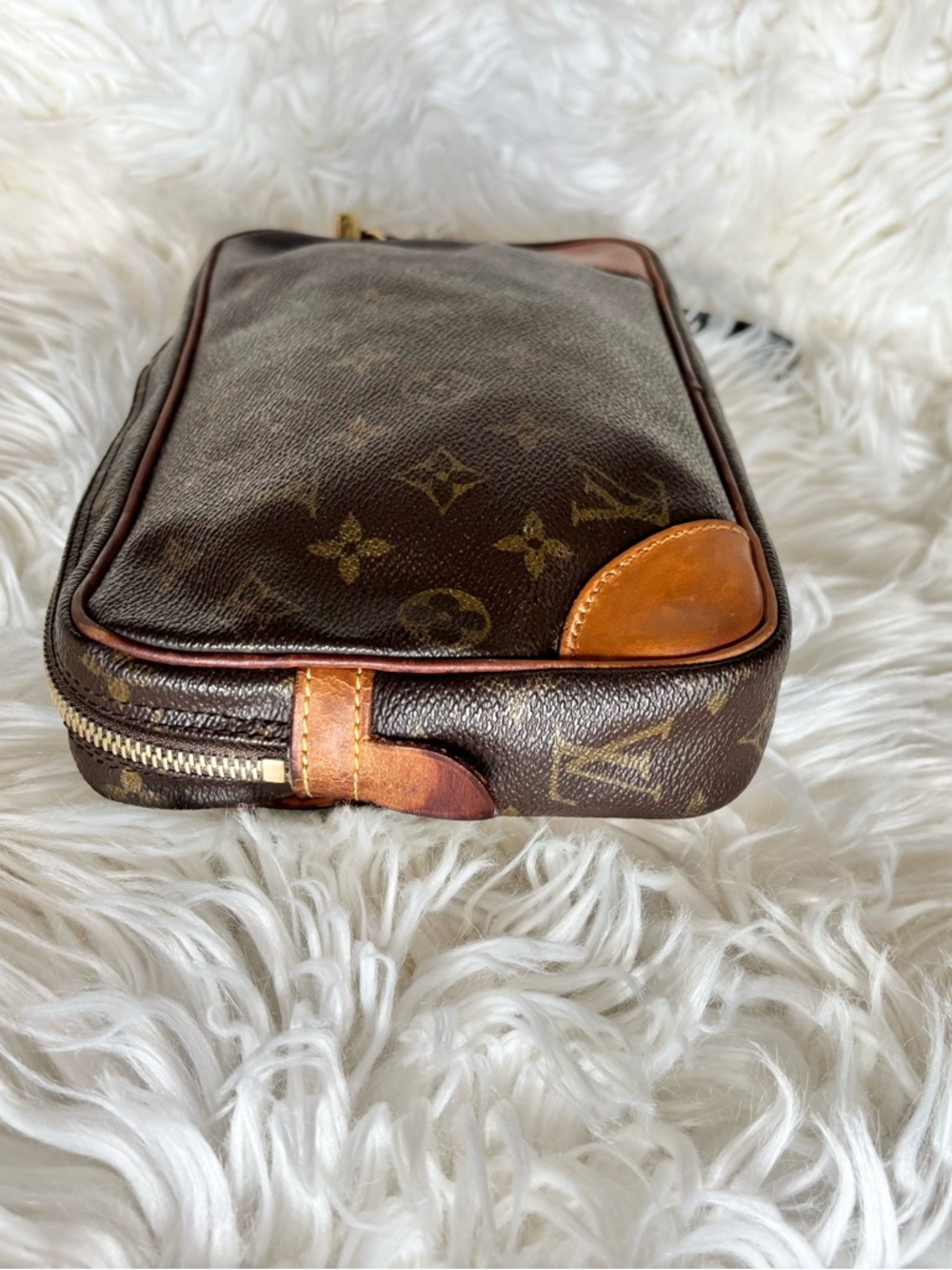 Louis Vuitton Brown Monogram Marly Dragonne GM Toiletry Pouch Clutch Tan Trim - Picture 3 of 11